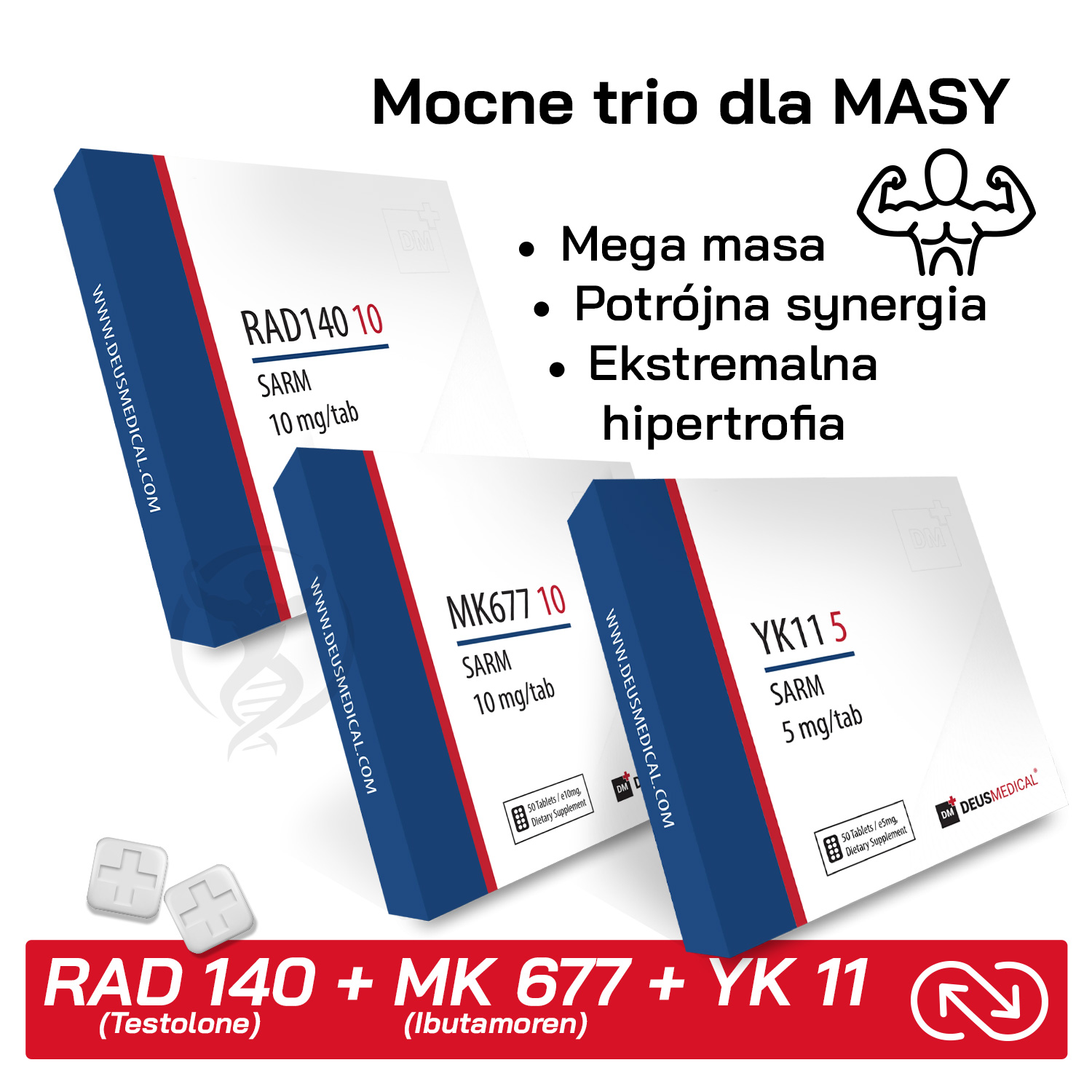 RAD140+MK677+YK11_Masa Zestaw na Mega masę RAD-140 + MK-677 + YK-11
